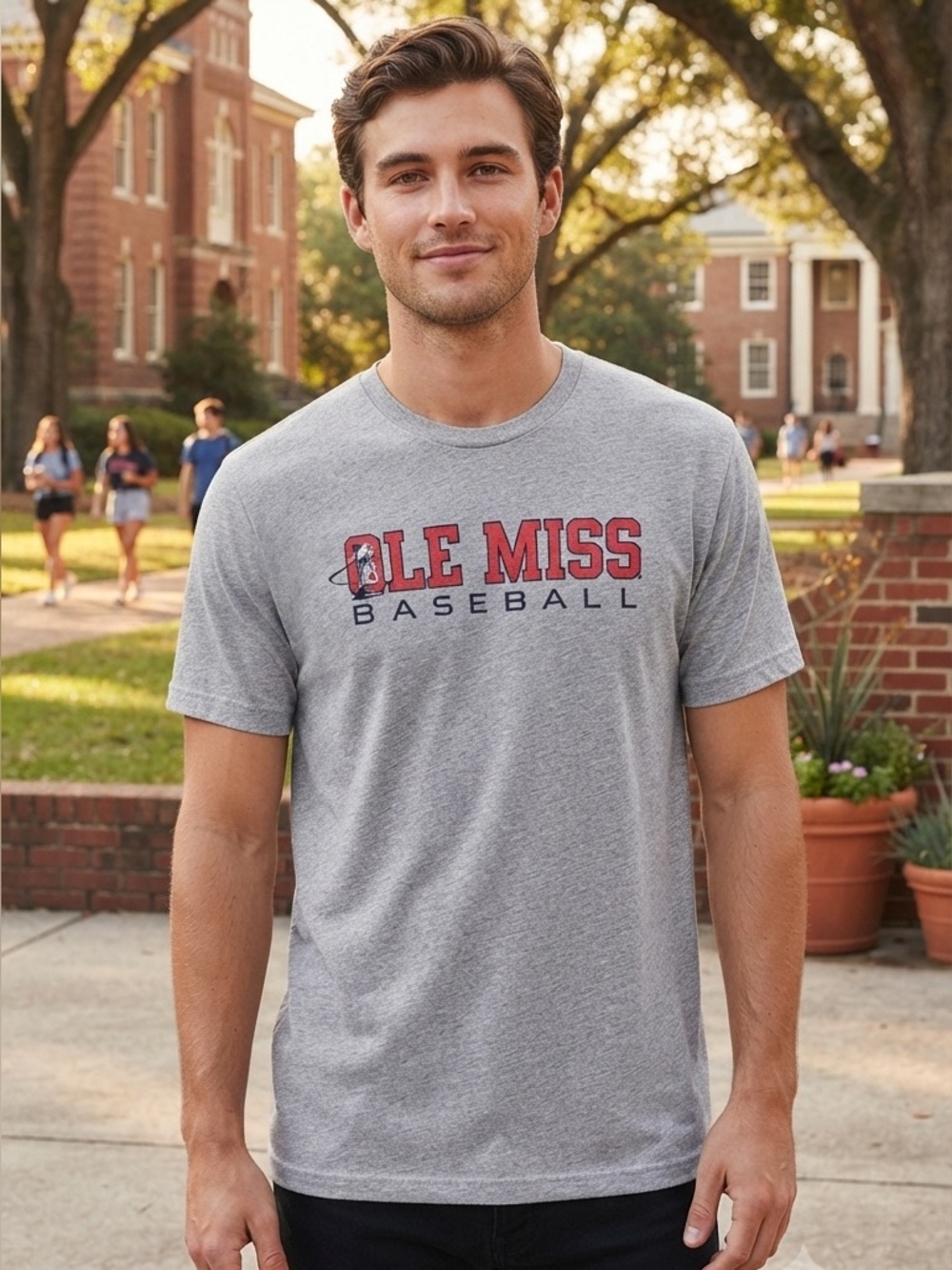 Ole Miss Baseball Short Sleeve Tee - Gray